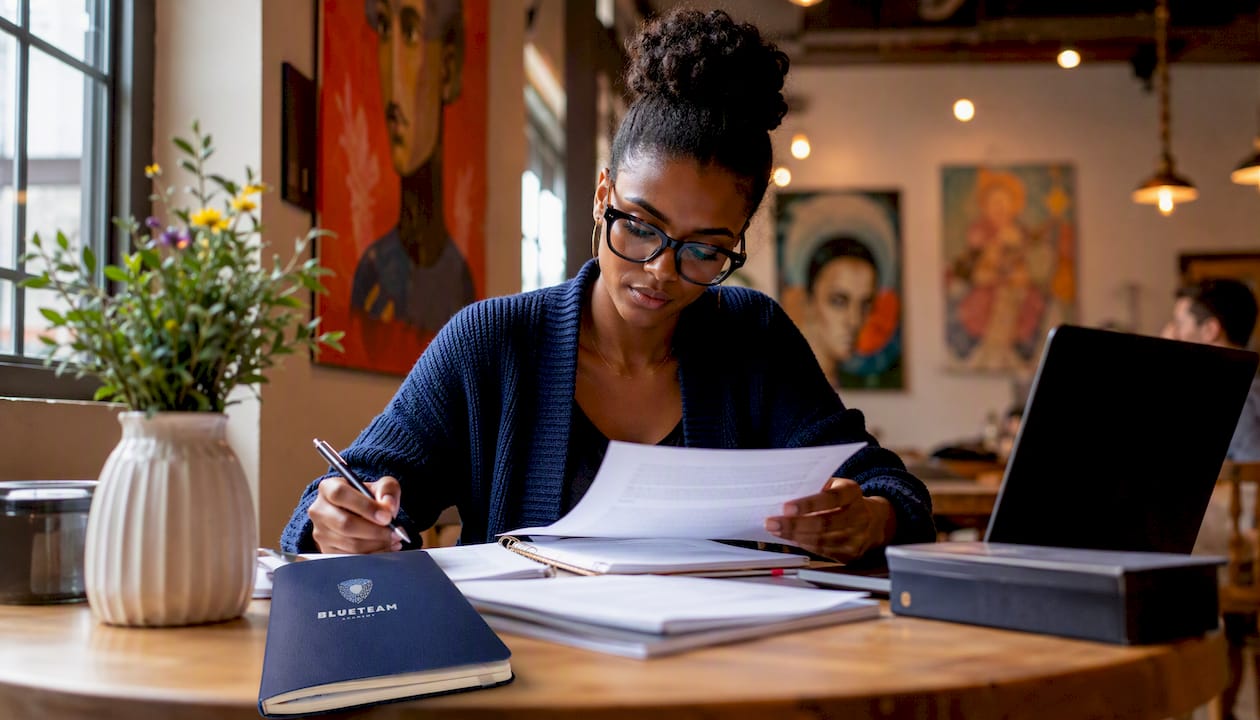 Woman studying cybersecurity career guide