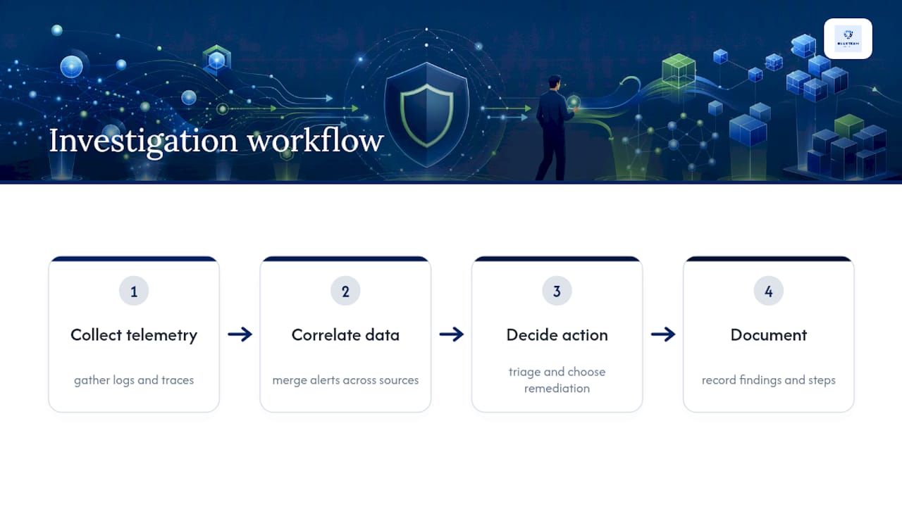 Diagram of endpoint security investigation workflow