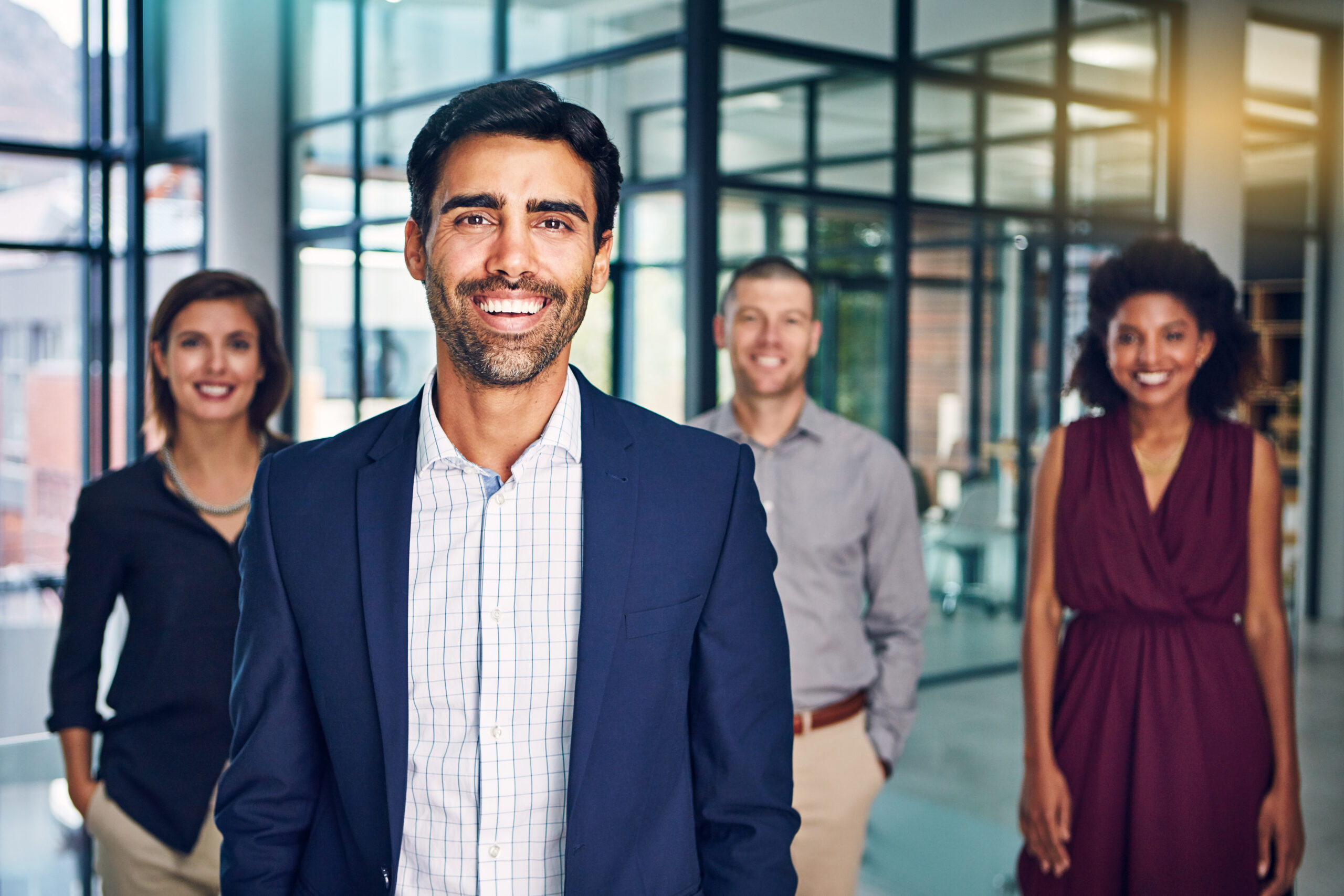new hires from a company with a man up front